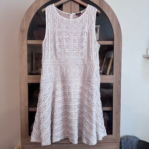 Vince Camuto Lace Dress XL Cream Sleeveless Fit & Flare Wedding Guest Bridal